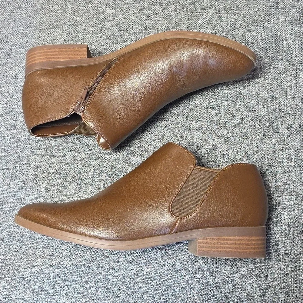 Kensie Sammy Women's Ankle Boots Easy on Stretch Comfort Brown, Size 8 NEW